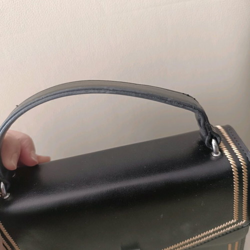 Handbag used, black with gold details