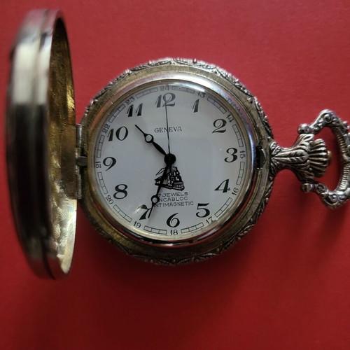 Pocket watch used, functional, men's, gray, 1950