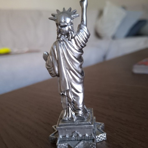 Statue of Liberty decorative figurine resin silver finish new