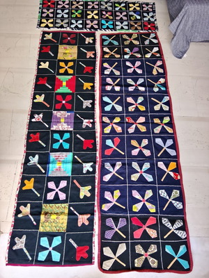 Παραδοσιακά χειροποίητα μάλλινα χαλιά patchwork σετ 3 σαν καινούργια