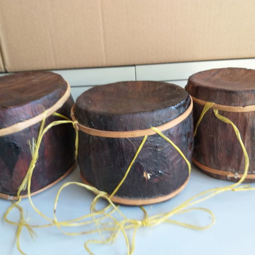 Decorative drums used, made from palm leaves