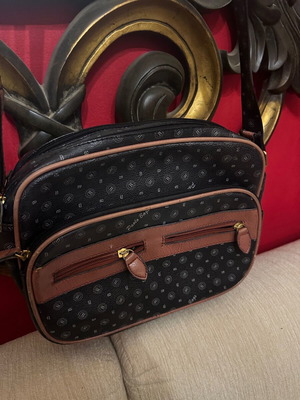Paolo Bags shoulder bag used, black and brown monogram