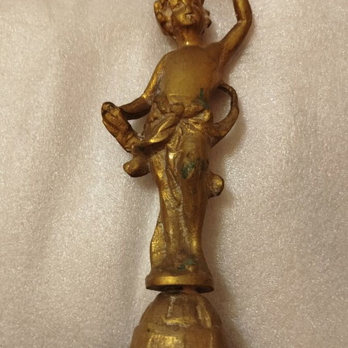 Vintage brass candlestick used, 35 centimeters