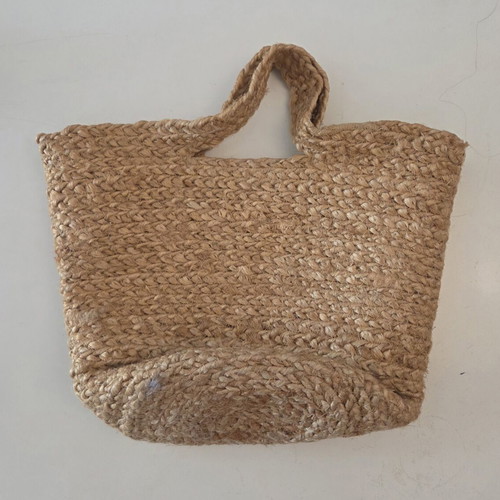 IKEA TOLKNING jute hanging basket bag, braided straw beach tote