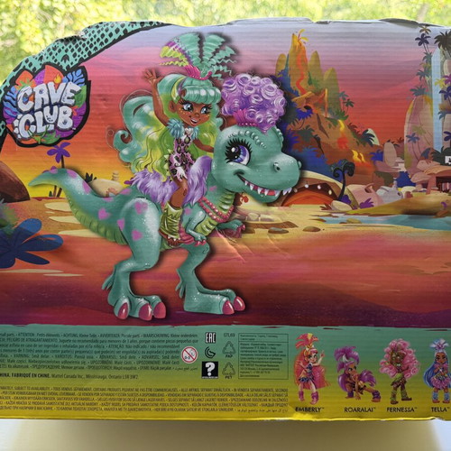 Cave Club Rockelle and Tyrasaurus doll set new, 25 cm