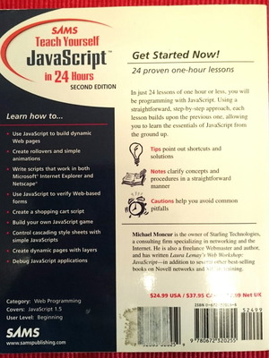 Sams Teach Yourself JavaScript in 24 Hours 2nd Edition