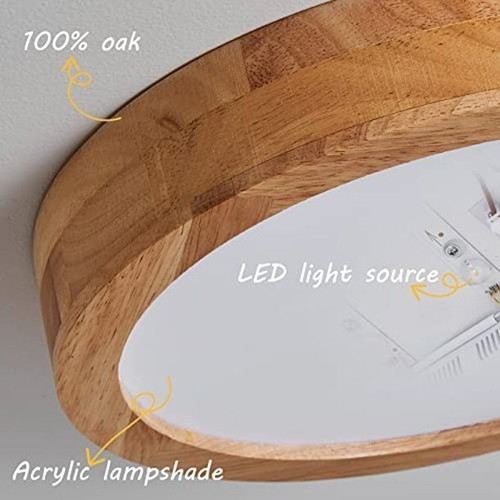 Baerolc LED ceiling light 20 W, 3000 K, wooden frame, like new