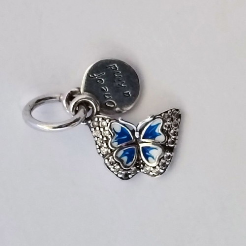 Charm Blue Butterfly Silver S925 with Zirconia new