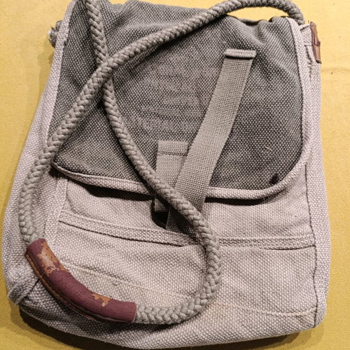 Shoulder bag used, fabric, gray