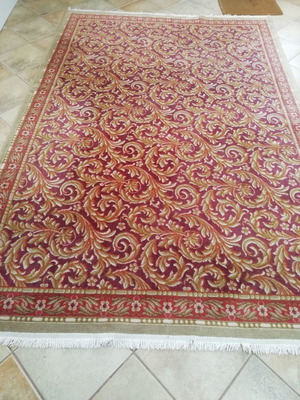 Anatolia rugs vintage used, set of 2, red-beige