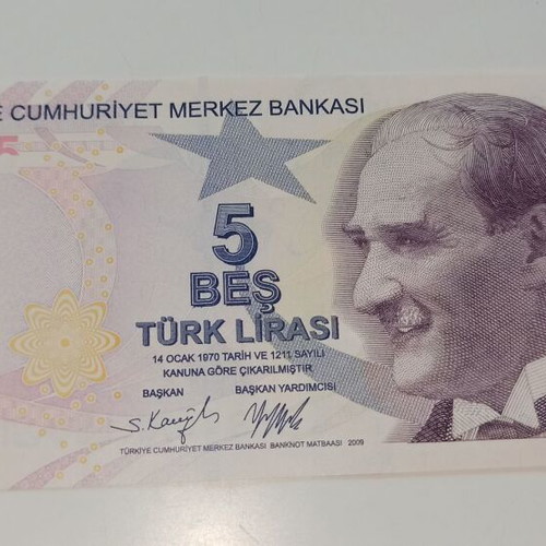 Turkey 5 Lira 2022 banknote new
