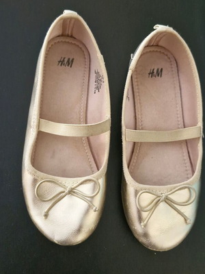 H&M ballerinas size 29 used, gold