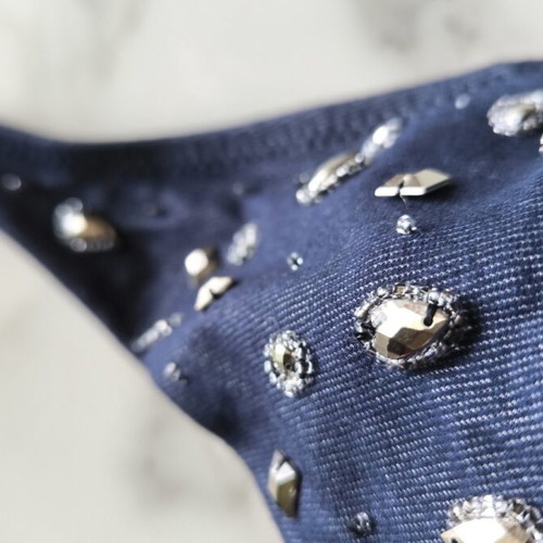 Bikini Top XS/S Blue with Unique Details made to order