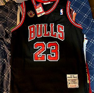 Michael Jordan NBA Jersey Chicago Bulls w/ printed signature Bred/Large (New)