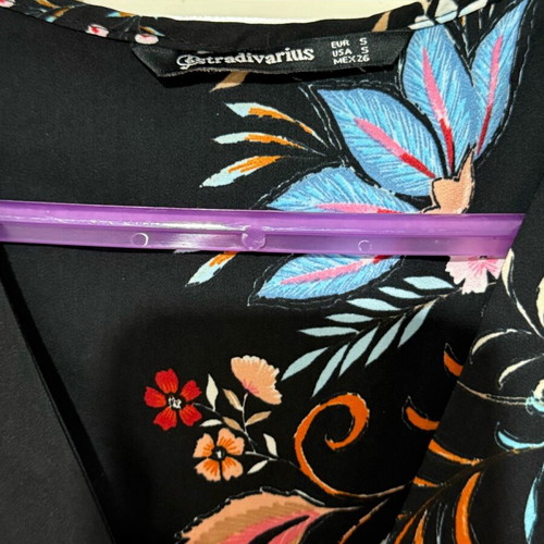 Stradivarius black floral shirt like new