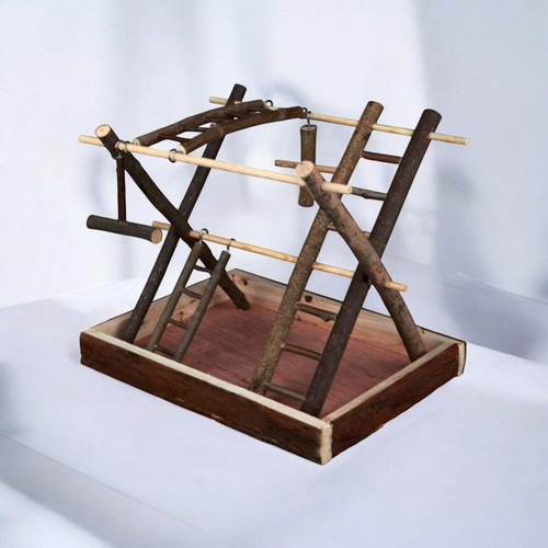 Wooden bird cage play park new
