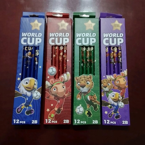 Pencils new, pack of 4 with 12 pieces, World Cup 2026 mascots