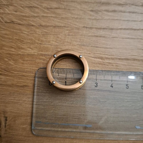 Steel ring like new, black and bronze, size 10