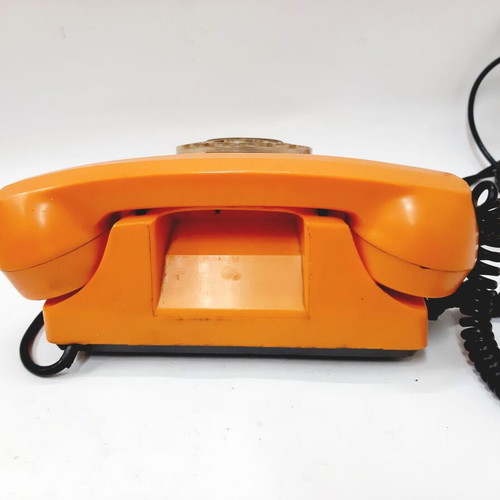 Resprom 4100 vintage rotary phone used, orange, 1980