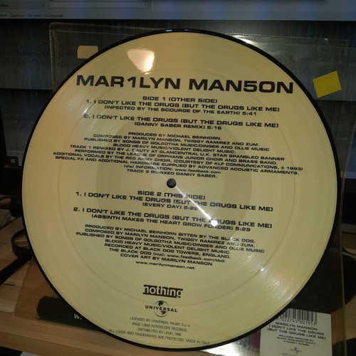 Marilyn Manson I Don't Like The Drugs Picture Disc Vinyl 10" like new