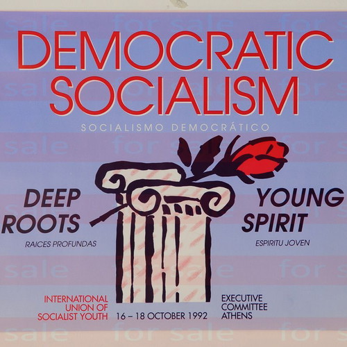 IUSY Poster - N. PASOK Democratic Socialism like new 59x40