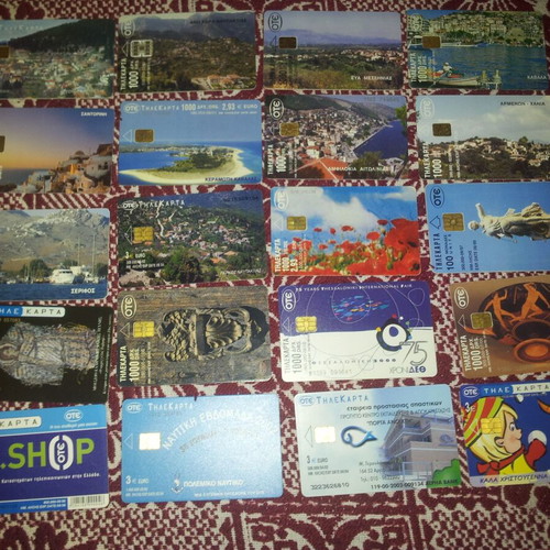 Phone cards used, pack of 20 pieces