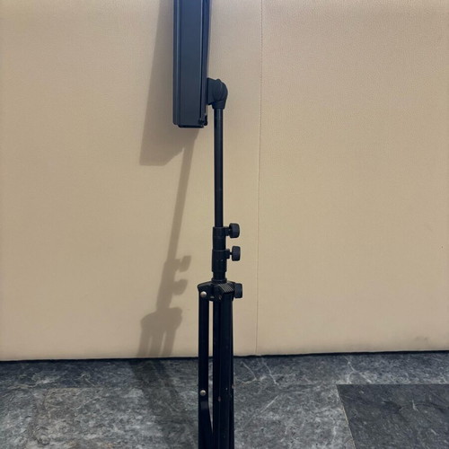 Music stand, guitar floor stand and guitar footrest used
