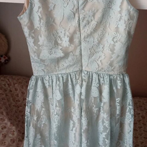 Miss Selfridge Romantic Mini Dress with Lace size 8 Small like new, turquoise