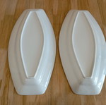 Serving platter set used, white, 46 cm length