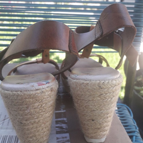 Platform shoes leather with rope size 36 new