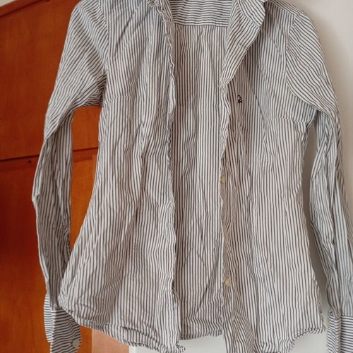 Benetton shirt XS striped black and white cotton like new