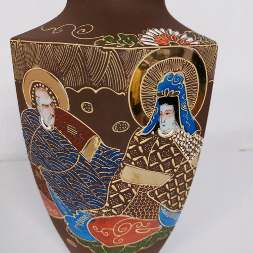 Moriage Japanese vintage vase used 31 cm with enamel and gold