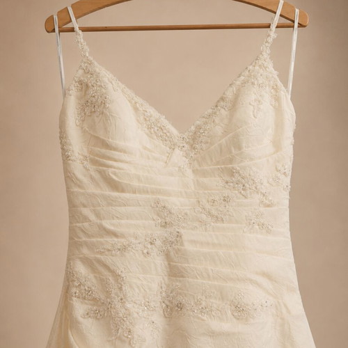 Pronovias wedding dress silk taffeta like new, ivory, size 36-38