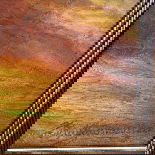 Ελαιογραφία vintage μεταχειρισμένη, πίνακας λάδι σε ξύλο αντίγραφο Bremont
