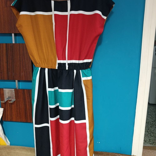Vintage geometric dress like new, colorful, size XXL
