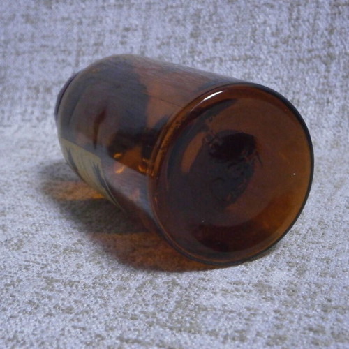 Pharmacy bottle used vintage German Ammonium Bromatum