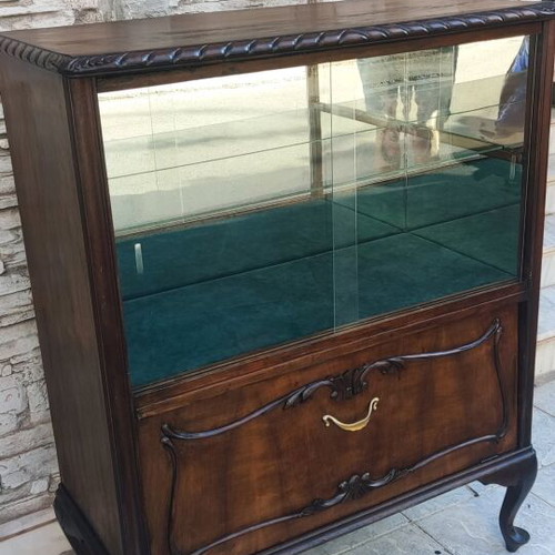 Walnut Display Cabinet like new