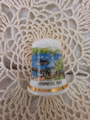 Porcelain thimble like new, tourist souvenir Bowness Bay