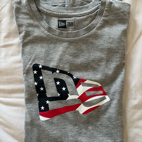 New Era T-shirt used, gray, size M