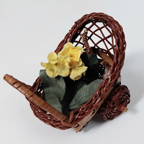 Mini Wicker Vintage Decorative Cart like new