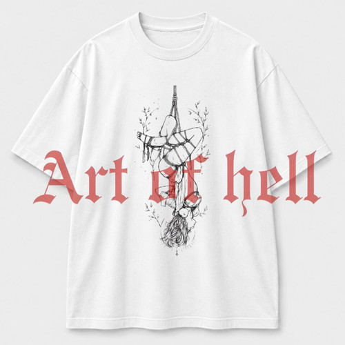 Oversize white T-shirt Art of Hell