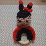 Handmade knitted ladybug rattle new