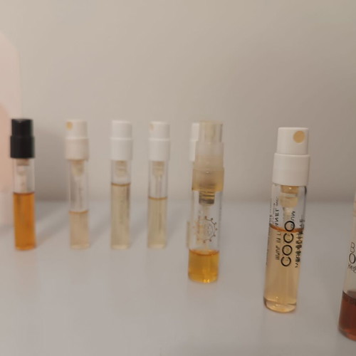 Perfume samples used, authentic tester set with box