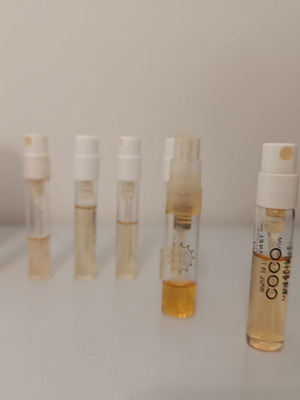 Perfume samples used, authentic tester set with box
