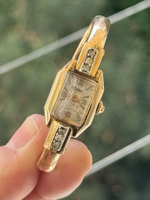 Watex Ladies Art Deco Watch used, gold plated, Swiss mechanical