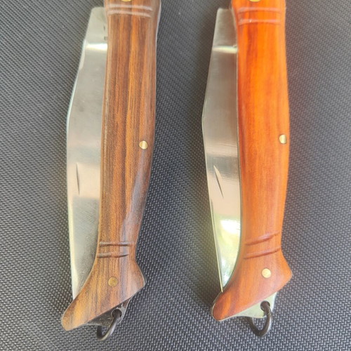 Gabrovska Nozhka Knife new, handmade with walnut and plum handles