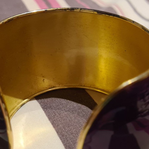 Li-la-lo bracelet used, silver gold-plated with purple enamel