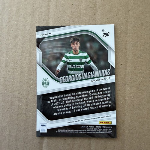 2025-26 Panini FIFA Prizm Rookie Giorgos Vagiannidis Pulsar Panathinaikos card like new