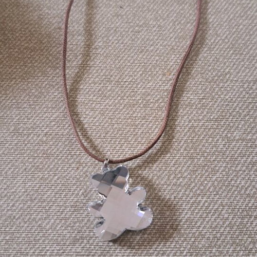 Swarovski bear pendant new with cord for kids