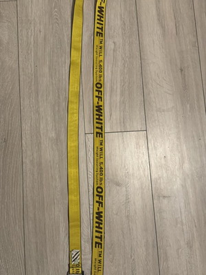 Off-White Industrial κίτρινη ζώνη μεταχειρισμένη, ρυθμιζόμενου μεγέθους